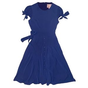 Gal Meets Glam collection women’s blue button down sleeve tie maxi dress size 0
